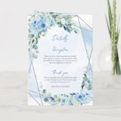 Boho bleu floral eucalyptus argent programme parti (Dos)