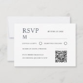 Boho Bleu foncé Floral aquarelle RSVP (Dos)