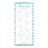 Boho bleu motif votre logo côtier liste de prix (Dos)