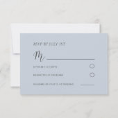 Boho Bleu Poussiéreux Floral RSVP Mariage  (Dos)