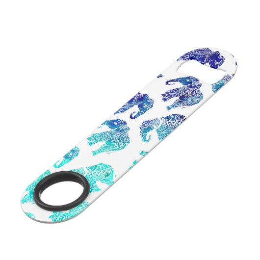 Boho bleu turquoise ombre d'eau éléphants (Dos Angle)