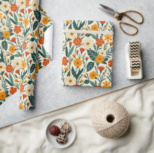 Boho Bloeiend Cadeaupapier
