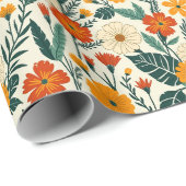 Boho Bloeiend Cadeaupapier (Rol Hoek)