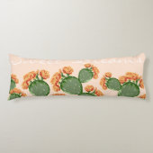 Boho bloeiende Prickly Pear Cactus Sweet Dreams Lichaamskussen (Voorkant)
