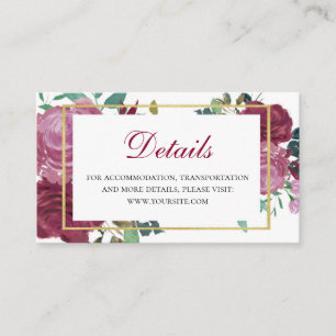 Boho bloeit bruiloft details. Floral insert kaart