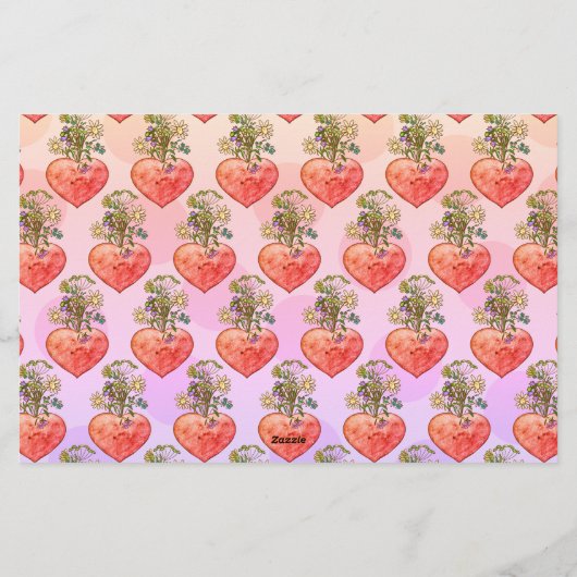 Boho bloeit hartkleurig papier (Achterkant)