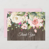 boho bloem, bloem verjaardag bedank kaart (Voorkant / Achterkant)