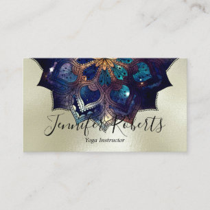 Boho Bloem Blue Mandala Chic Yoga-instructrice Gou Visitekaartje