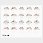 Boho Bloem Bruidsdouche Ronde Sticker (Vel)