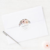 Boho Bloem Bruidsdouche Ronde Sticker (Envelop)