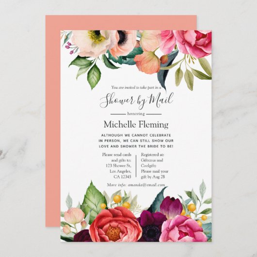 Boho bloem bruiloft of babyshower per post kaart (Voorkant / Achterkant)