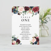 Boho bloem bruiloft zitplaats kaarten kaart (Staand voorkant)