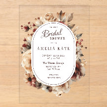 Boho bloem bruiloftsfeest acryl uitnodiging
