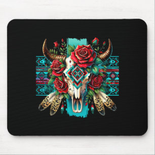 Boho bloem bull skull rozen azteekse cowgirl weste muismat