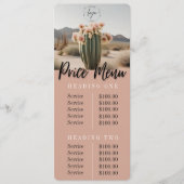  Boho | Bloem Cactus |  Prijsmenu | Beleid Blad Menu (Voorkant)