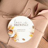 Boho Bloem Coffee Liefde is aan het brouwen Bruids Ronde Sticker