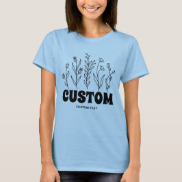 Boho Bloem Doodle Chique Bloemen Custom T-shirt