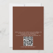 Boho Bloem Frame Acryl Elegante QR Code Bruiloft Kaart (Achterkant)