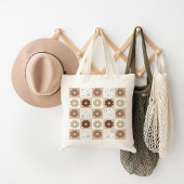 Boho Bloem geruit Tote Bag