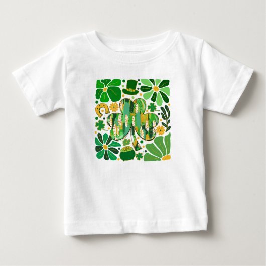 Boho bloem glitters St Patrick-dag klavertje vier (Voorkant)