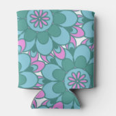 Boho Bloem Groovy Groen Bruidsfeest Aangepast Blikjeskoeler (Achterkant)