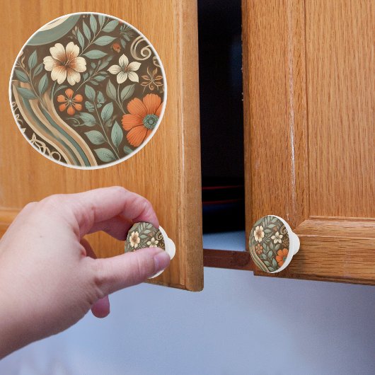 Boho Bloem Keramische Knop