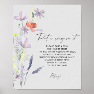 Boho bloem lente zet een ring op het spel poster
