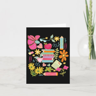 Boho Bloem Leraar Boek Apple Pencil Grappig Terug Kaart