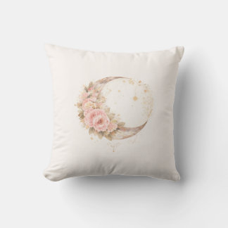Boho Bloem Maand | Minimale Esthetische Worpkussen Kussen