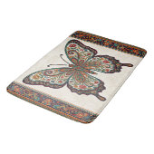 Boho bloem paisley frame vlinder badmat (Gekanteld)