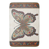 Boho bloem paisley frame vlinder badmat (Voorkant Verticaal)