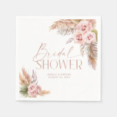 Boho bloem Pampas roze goud Servet (Voorkant)