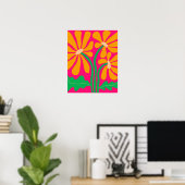 Boho Bloem Wand Art Print (Thuiskantoor)