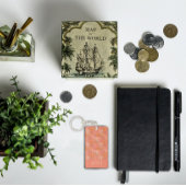 Boho bloem waterverf patroonnaam geel sinaasappel sleutelhanger