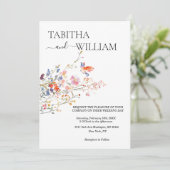 Boho bloem wilde bloemen bruiloft kaart (Staand voorkant)
