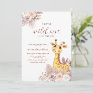 Boho Bloem Wilde Safari Giraffe Baby Borrel Kaart
