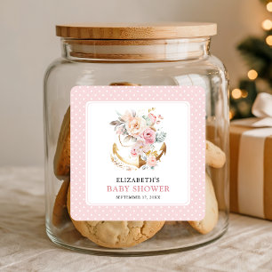 Boho Bloemanker Meisje Baby Shower Vierkante Sticker