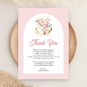 Boho Bloemanker Meisje Boog Baby Shower Bedankkaart