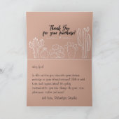 Boho | bloemcactus | esthetisch | bedankkaart (Binnen)