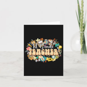 Boho Bloemen 1e klas Leraar Waardering Terug T Kaart