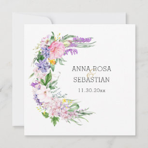 *~* Boho Bloemen AR15 QR RSVP Trouwen Kaart