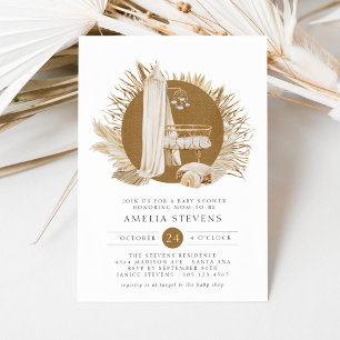 Boho Bloemen Baby Shower Uitnodiging