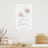 boho bloemen Baptisme welkomstteken Poster (Keuken)
