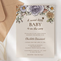 Boho Bloemen Beige Sweet Little Baby shower