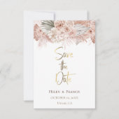 boho bloemen Bewaar de datum Kaart (Voorkant)