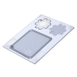 Boho Bloemen Blauw Grijs Creatief Papier Notitieblok