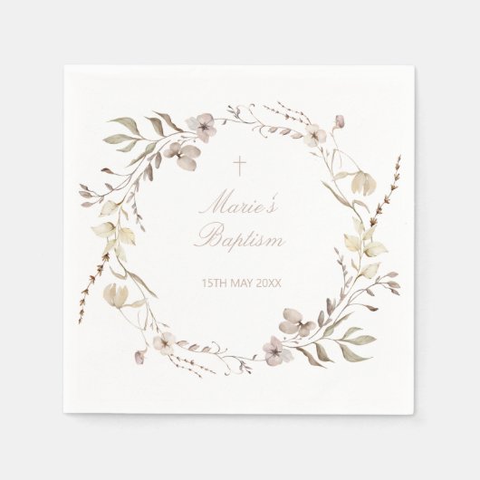 Boho bloemen bloemen bewerkbare servetten (Voorkant)