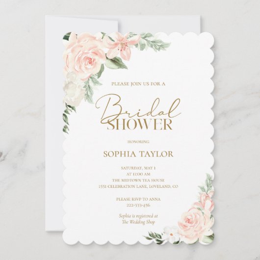 Boho Bloemen Blush Roze Vrijgezellenfeest Kaart (Voorkant)