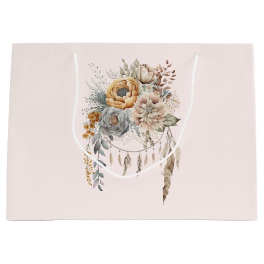 Boho Bloemen Boeket en Dreamcatcher Groot Cadeauzakje (Voorkant)