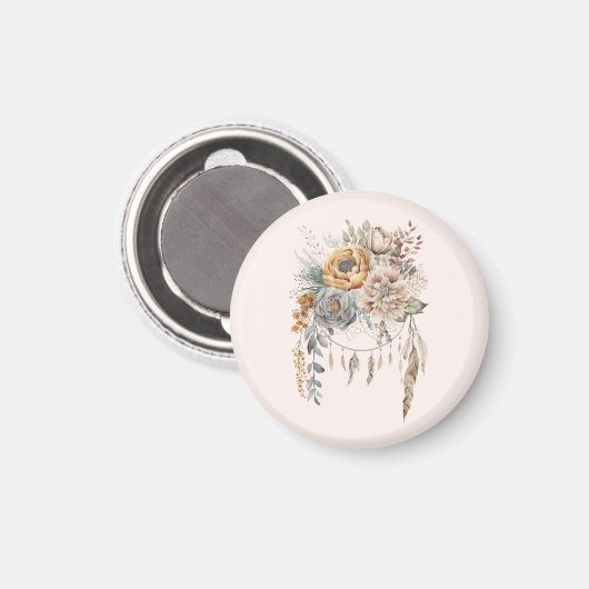 Boho Bloemen Boeket en Dreamcatcher Magneet (Voorkant / Achterkant)